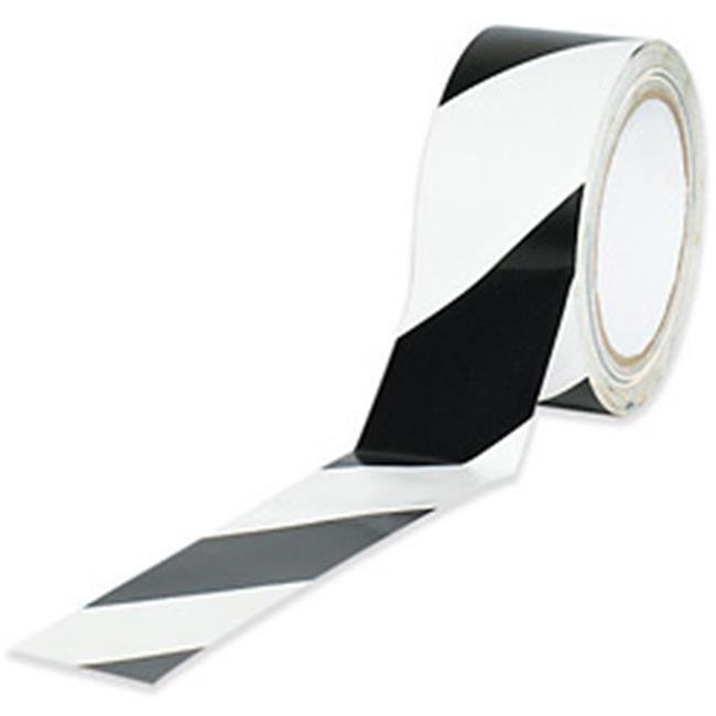 Box Partners T9236BW 2 in. x 36 yds. Black-White Striped Vinyl Safety Tape